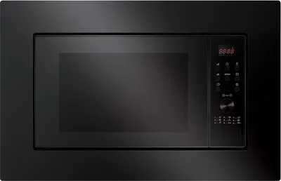 Productafbeelding van Amica inbouwmagnetron in zwart design.20 liter met grillfunctie, inclusief inbouwframe, 1 draaitafel, 1 grillrooster.Magnetron: 700 W - 9 vermogensniveaus, grill: 900 W, digitale LED-timer, RVS binnenruimte, model EMW13170S