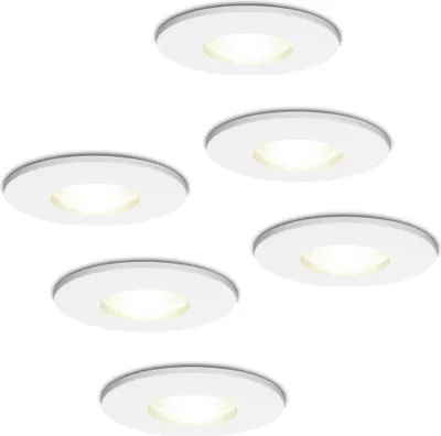 Produktbild von hoftronic LED Einbaustrahler 4 Watt 4000K GU10 IP44 Weiß 6er Set