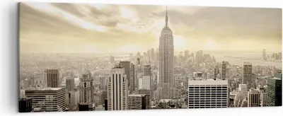 Produktbild von Bild auf Leinwand - Leinwandbild - Stadt Wolkenkratzer Manhattan New York - 140x50cm - Wand Bild - Wanddeko - Leinwanddruck - Bilder - Kunstdruck - Leinwand bilder - Wandkunst - AB140x50-2630