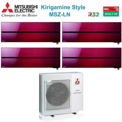 Productafbeelding van Mitsubishi Electric MSZ-LN quad-split airconditioner 9k+9k+12k+12k Ruby Red (MXZ-4F80VF)