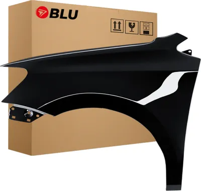 Image de BLU Aile Compatible avec VW Volkswagen Polo 6R1 LC9X Gauche Schwarz TiefSchwarz | 2009-2017 | Avant | Peint| Prêt à Monter | Acier