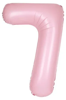 Produktbild von XL Folienballon rosa matt Zahl 7