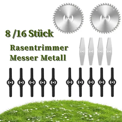 Produktbild von 16 Stück Rasentrimmer Messer Metall Rasentrimmer Ersatzmesser Akku Rasentrimm