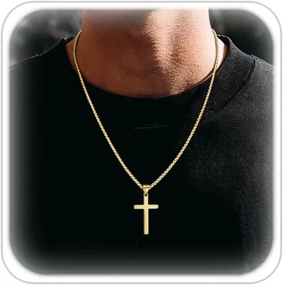 Produktbild von Kreuzkette Herren, Titan Edelstahl, 45-61 Zoll, Schmuck für den Alltag