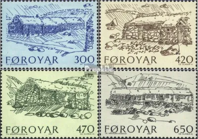 Produktbild von Briefmarken Dänemark - Färöer 1987 Mi 145-148 (kompl.Ausg.) postfrisch Bauernhäuser