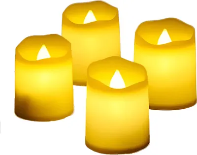 Obrázok produktu pre sada 4 LED sviečok bez plameňa s realistickým efektom blikania, LED votivné sviečky 200 hodín svietenia - LUXICANDLE