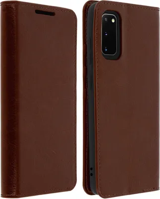 Immagine prodotto di Custodia protettiva in pelle per Samsung Galaxy S20, modello Avizar, con portafoglio integrato, color marrone