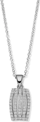 Produktbild von New Bling - 9NB-1429 - Silberne Halskette mit Zirkoniasteinen - 925 Sterlingsilber - rhodiniert - 38+5cm