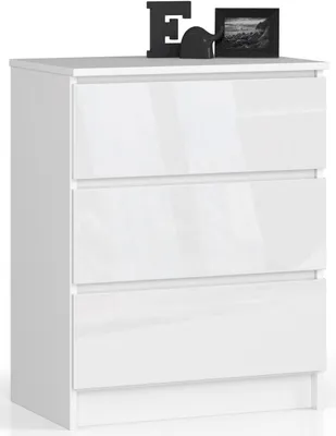 Obrázek produktu pro AKORD Furniture Factory OP0LK-6BIA006, Bílá, 3 zásuvka/zásuvek, Lesklý, 16 mm, 51 cm, 400 mm
