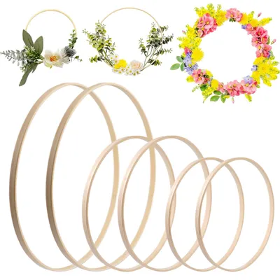 Bambus-Traumfängerringe, 15/20/30 cm, 6 Stück, DIY-Set