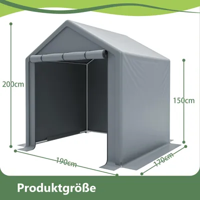 Productafbeelding van Gereedschapschuur 190 x 170 x 200 cm, fietsgarage, garagetent, tuinhuis, opslagtent, donkergrijs