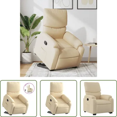 Produktbild von The Living Store Relaxsessel mit Aufstehhilfe Creme Stoff