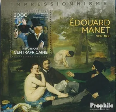 Produktbild von Briefmarken Zentralafrikanische Republik 2014 Mi Block 1204 (kompl. Ausgabe) postfrisch Edouard Manet