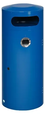 Produktbild von Kombiascher mit Einflügeltür | Ascher innen | 90 Liter, HxBxT 124,5x42x42cm | Verzinkter Stahl | Blau