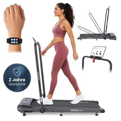 Produktbild von URBOGYM ZUNO PRO Laufband 2in1 Walking Pad klappbar bis 10 km/h, 120 kg, 12 Trainingsprogramme, 2 Steigungsstufen, Bluetooth, LED-Display