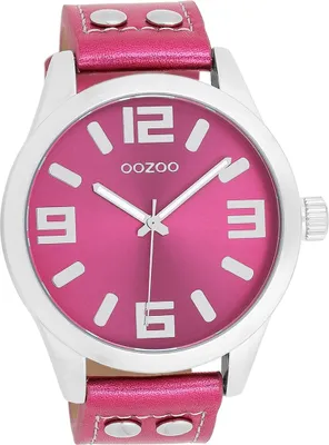 Produktbild von Oozoo Leder Damen Uhr Analog Quarzuhr Armband pink Timepieces D2UOC1078A