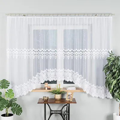 Produktbild von DARIA - Fertiggardine aus Jacquard mit Schnitt unten - 450x175 cm - weiß