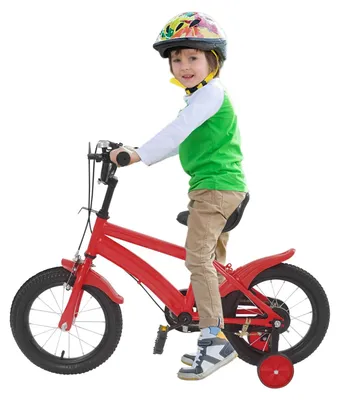 Produktbild von Fahrrad für Kinder, 14 Zoll - Mit Stützrädern und verstellbarer Sattelhöhe - Rot