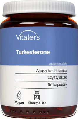 Zdjęcie produktu dla Vitaler's Turkesteron 500 mg  60 kapsuek, wegaski, bez konserwantw, czysty skad