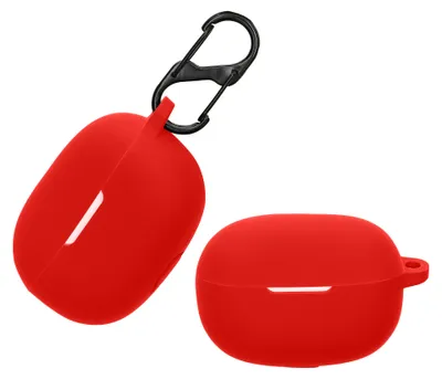 Produktbild von kwmobile Schutzhülle für Xiaomi Redmi Buds 5 Pro Hülle - TPU Silikon Case für Kopfhörer Ladecase - stoßfestes Cover mit Karabiner - Rot