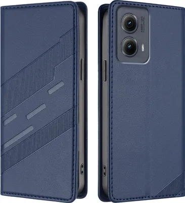 Obrázek produktu pro Pouzdro pro Motorola Edge 2024,Polyuretankožené peněženkové pouzdro s přihrádkou na karty a funkcí stojánku Blau
