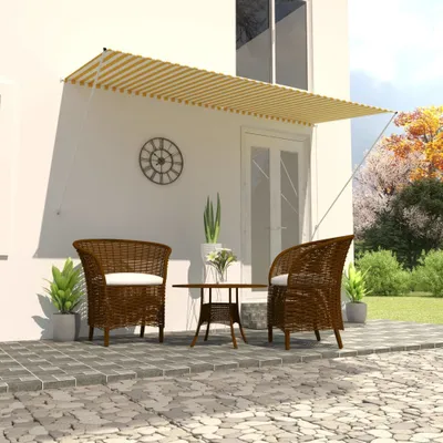 Immagine prodotto di The Living Store Tenda da sole retrattile 300×150 cm Giallo e bianco