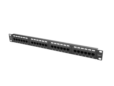Produktbild von LANBERG Patchpanel 24-Port 1U 19" Cat. 6 UTP schwarz