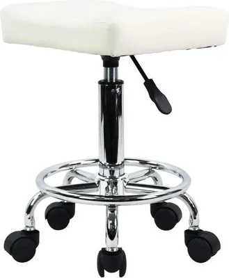 Produktbild von Famanu Salonhocker Höhenverstellbar und Drehbar - Weiß