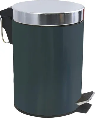 Produktbild von Kosmetik-Eimer, dunkelgrün, Mülleimer, Treteimer, Abfallbehälter, 3 Liter, mit herausnehmbarer Inneneimer