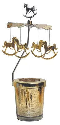Produktbild von Clayre & Eef Teelichthalter Goldfarbig Glas