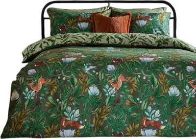 Produktbild von Furn - "Into The Woods" bedruckt-Bettwäsche-Set, wendbar RV3620 (King/Super King) (Tannengrün)