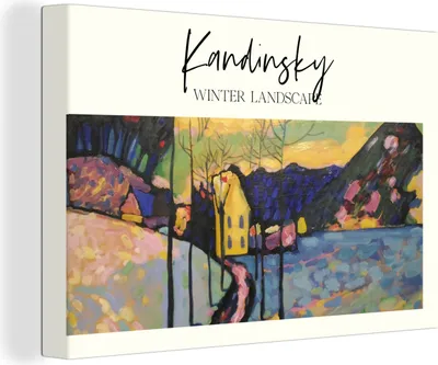 Produktbild von OneMillionCanvasses® - Leinwandbilder - 150x100 cm, Winterlandschaft - Wassily Kandinsky, Wandbilder Kunstdruck Wanddekoration - Foto auf Leinwand - Gemälde auf Holzrahmen