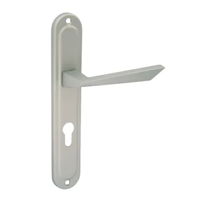 Produktbild von DOMINO Türgriff Drückergarnitur PZ - Profilzylinder | für Zimmertür, Bürotür, Kellertür & Innentür | Aluminium  |  Satin Nickel Velvet | FERO PZ M91 |