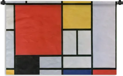 Produktbild von MuchoWow® Wandteppich Wandbehang Kunst - Mondrian - Alte Meister 120x80 cm Tapisserie Dekoration Wandtuch - Wanddekorationen - Wandtücher