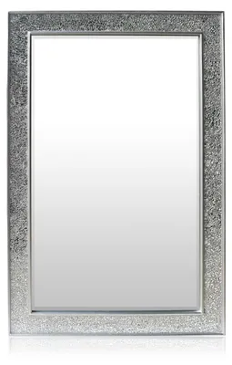 Produktbild von Glamour by Casa Chic - Mosaik Glitter Effekt Finish Wandspiegel - Silber - 90 x 60 cm