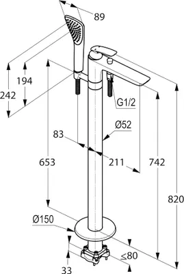 Produktbild von KLUDI 525900575 BALANCE Stand Wannenfüll- und
