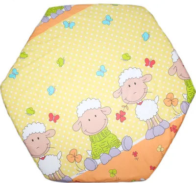 Produktbild von PRIMAWELA Spannbettlaken für Baby Kinder 6-eck Laufgitter Laufstall Matratze 105x120cm 21. Schaf Gelb