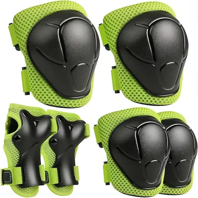 Image de Protection pour enfants 6 en 1, comprenant des protections pour les genoux, les coudes et les poignets, taille 3-7 ans, idéale pour le skateboard