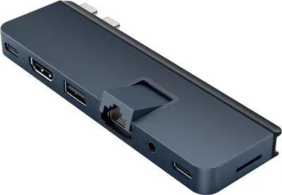 Image de Hyper USB-C HyperDrive Duo Pro 7-in-2 hub – HDMI 4K 60Hz avec support HDR – Ethernet Gigabit – USB-C compatible USB4 / Thunderbolt 4 (40Gbps, 100W PD, vidéo 6K60Hz) - Gris
