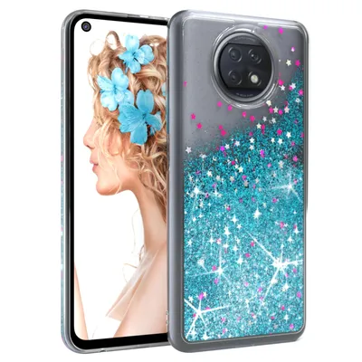 Produktbild von EAZY CASE - Glitzer Hülle kompatibel mit  Xiaomi Redmi Note 9T Glitzer Schutzhülle, Soft Case, Backcover Transparent mit Motiv