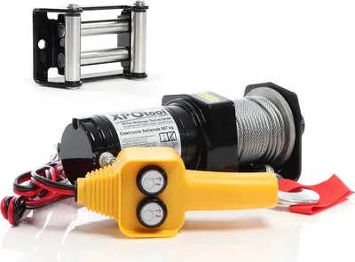Produktbild von XPOtool set elektrický káblový navijak 907kg 12V, káblový navijak s 12,5m oceľovým lanom, 1hp motor navijaka a okno navijaka, okno navijaka so 4 valčekmi s rozstupom otvorov 109mm, okno káblového valčeka