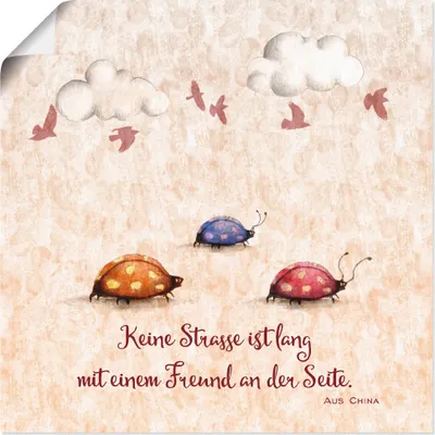 Produktbild von ARTland Poster Lebensweisheit Freunde Größe: 40x40 cm