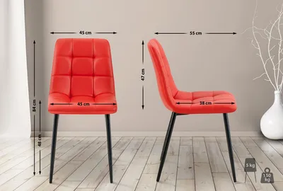 Produktbild von Esszimmerstuhl HLO-CP97 Kunstleder rot
