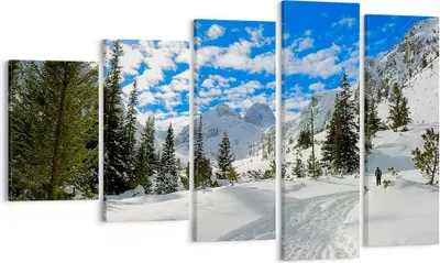 Produktbild von Bild auf Leinwand - Leinwandbild - Tal Wolken Lawine Sport - 100x60cm - Wand Bild - Wanddeko - Leinwanddruck - Bilder - Kunstdruck - Wanddekoration - Leinwand bilder - Wandkunst - EG100x60-1436