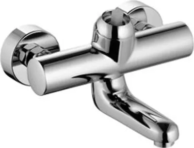 Productafbeelding van Kludi Provita wandmengkraan, éénhendelbediening zonder hendel, uitlooplengte 183 mm, chroom, 1 stuk.