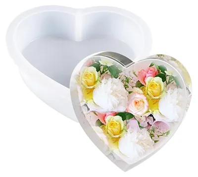 Produktbild von Große Herzförmige Silikonform für Epoxidharz, Gießform für Blumenkonservierung & DIY Geschenke, 15,5 x 15,8 x 4,3 cm