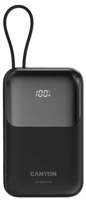 Zdjęcie produktu dla Canyon Powerbank Onpower 101 Z Kablem 10000 Mah Pd22.5W Czarny