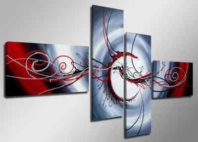Produktbild von Visario Leinwandbild Abstraktes 160x70 cm – 4-teilig, Bild Wandbild Kunstdruck, aufhängfertig, Echtholzrahmen, Zackenaufhänger, Art. 6516