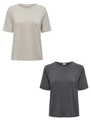 Produktbild von JDY T-Shirt 2er-Set  Weich Regular Fit Rundhals Größe: XS