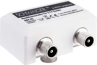 Produktbild von Schwaiger Breitbandaufsteckverteiler 2x TV Antennen-Verteiler weiß silber